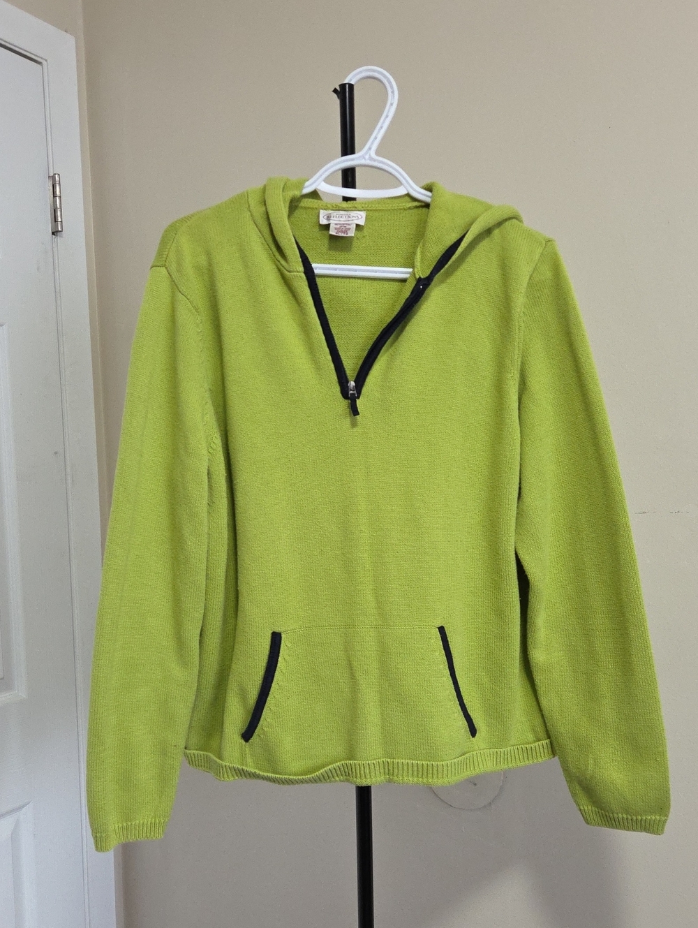 Northern Reflections Lime Green Hooded Half-Zip Sweater